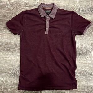 Denim & Flower Small Maroon Polo Shirt